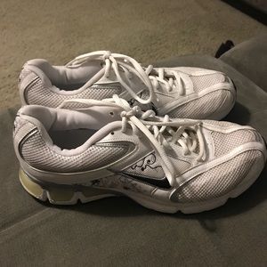 White Nike’s with black flowers